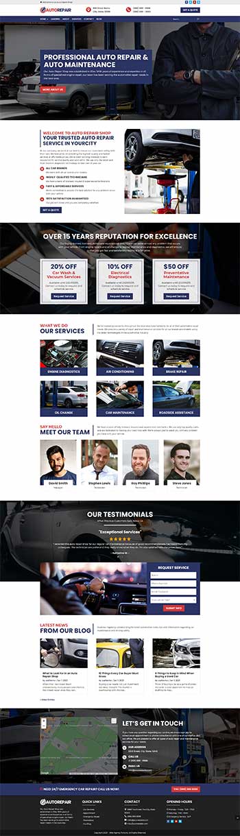 auto repair website design