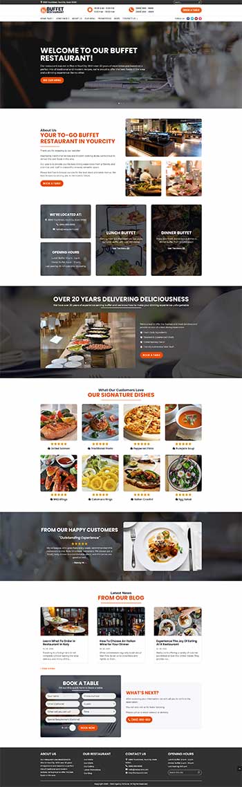 restaurant website design