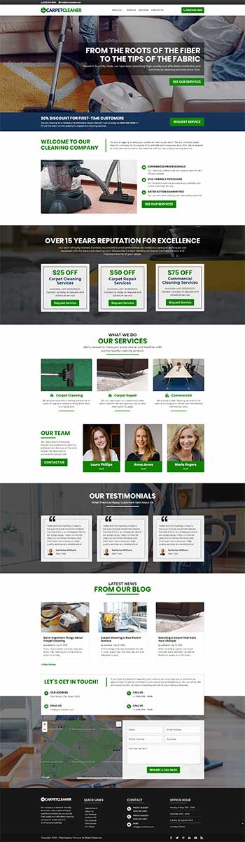 cleaning company website design