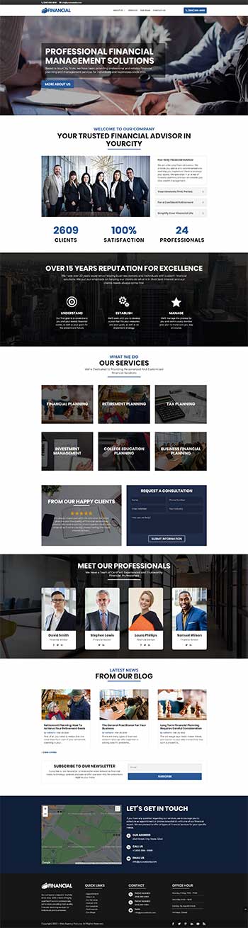 financial website design