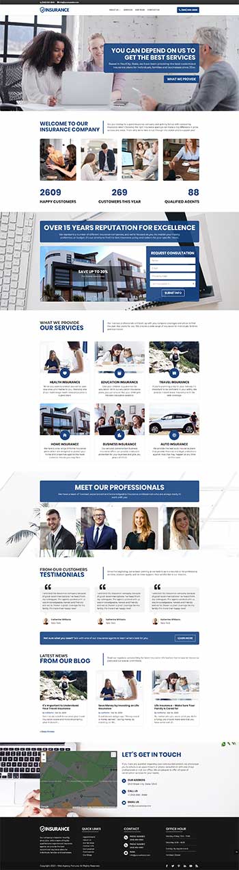 insurance agency website design