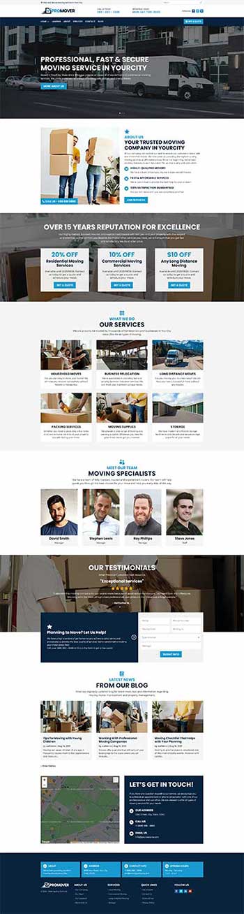 moving company website design