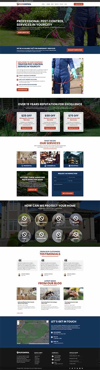 Pest control website design