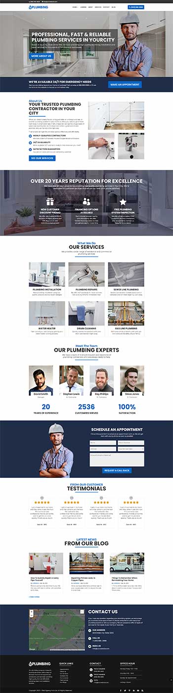 plumbing website design