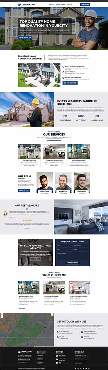 home renovation website design